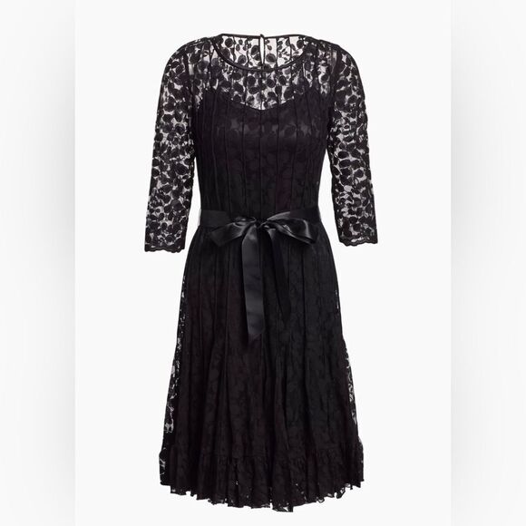 Teri Jon by Rickie Freeman Lace Pintuck Dress size 14 - Picture 4 of 13